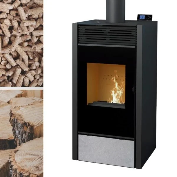 Poêle mixte hybride ventilé bois granules – BRONPI Hybrid 10 kW – Image 4