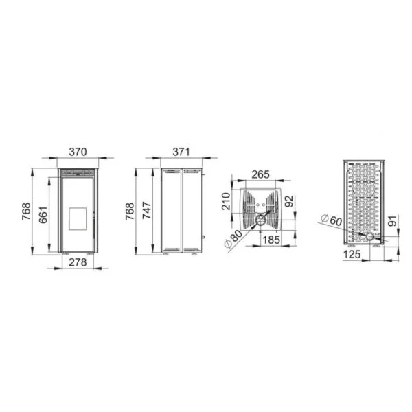Poêle à granules sans électricité convection naturelle – BRONPI Free 6 kW – Image 5