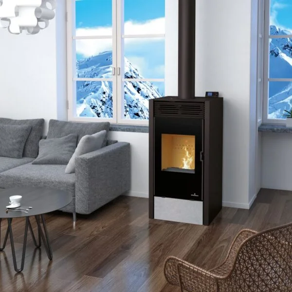 Poêle mixte hybride ventilé bois granules – BRONPI Hybrid 10 kW – Image 6