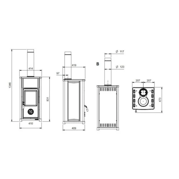 Poêle à bois – LA NORDICA Tea.16 7 kW – Image 3