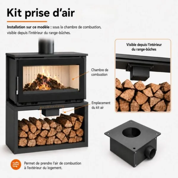Poêle à bois raccordable avec bûcher – FIREMATIC Toronto – S 12.6 kW – Image 2