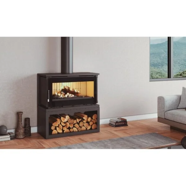 Poêle à bois raccordable avec bûcher – FIREMATIC Toronto – S 12.6 kW – Image 3