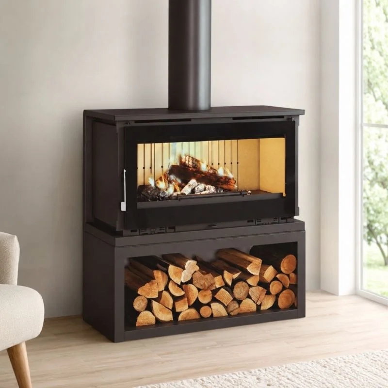 Poêle à bois raccordable avec bûcher – FIREMATIC Toronto – S 12.6 kW