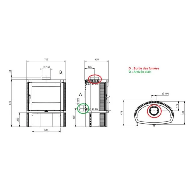 Poêle à bois raccordable en fonte – LA NORDICA Jennifer.16 7.7 kW – Image 5